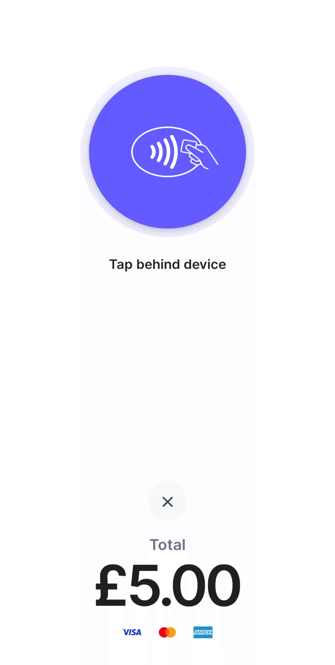 Tap to pay with a card or phone