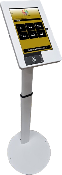 Donation tablet on a floor stand